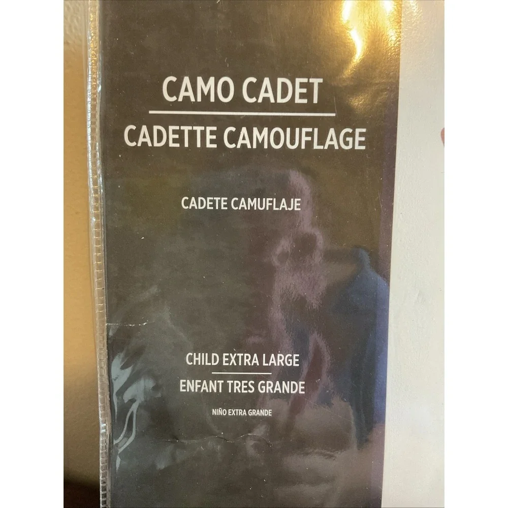 New Girls Camo Army Cadet Camouflage Halloween Costume Hat‎ & Dress XL 10-14